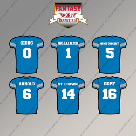 Detroit Lions 2025 Home Jersey Magnets (Choose Your Player) Page 1