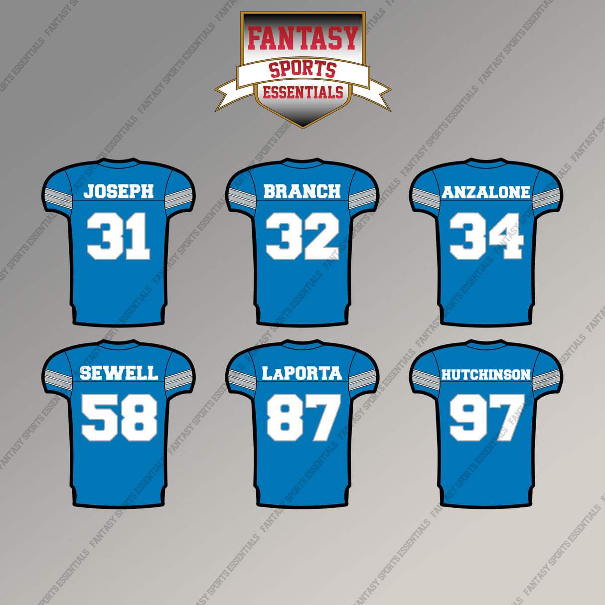 Detroit Lions 2025 Home Jersey Magnets (Choose Your Player) Page 2