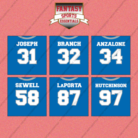 Detroit Lions 2025 Home Jersey Wall Art Prints (Choose Your Player) Page 2