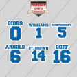 Detroit Lions 2025 Name and Number Glossy Stickers (Choose Your Player) Page 1