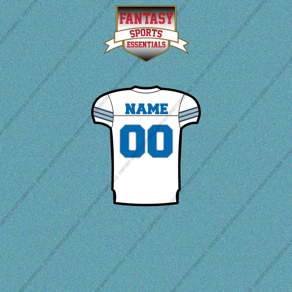 Detroit Lions Personalized Current Away Jersey Car Decals