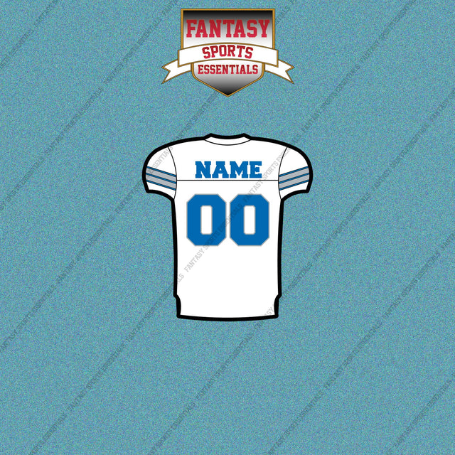 Detroit Lions Personalized Current Away Jersey Car Decals