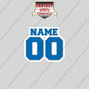 Detroit Lions Personalized Current Name and Number Glossy Stickers