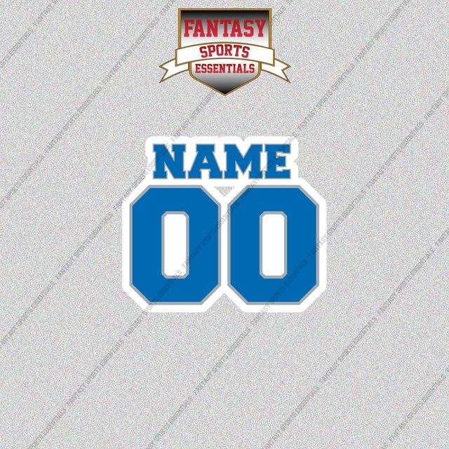 Detroit Lions Personalized Current Name and Number Glossy Stickers