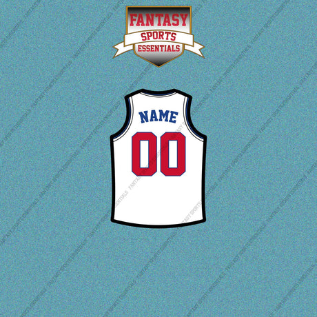 Detroit Pistons Personalized Current Away Jersey Car Decals
