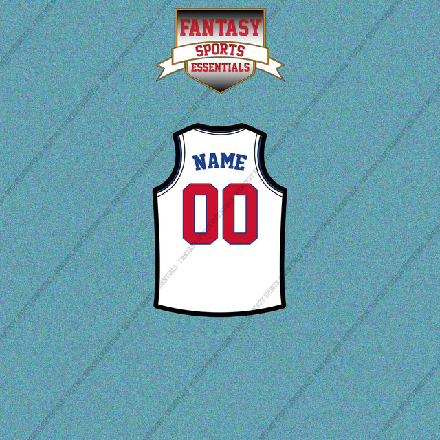 Detroit Pistons Personalized Current Away Jersey Car Decals