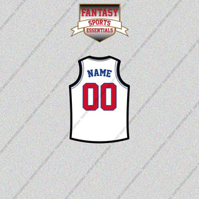 Detroit Pistons Personalized Current Away Jersey Glossy Stickers