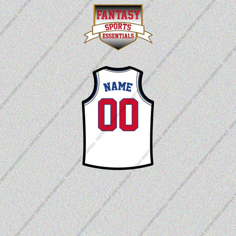 Detroit Pistons Personalized Current Away Jersey Glossy Stickers