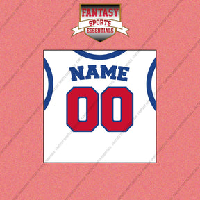 Detroit Pistons Personalized Current Away Jersey Wall Art Prints