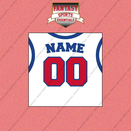 Detroit Pistons Personalized Current Away Jersey Wall Art Prints