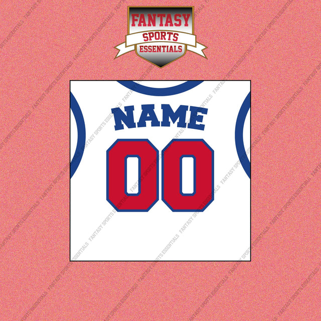 Detroit Pistons Personalized Current Away Jersey Wall Art Prints