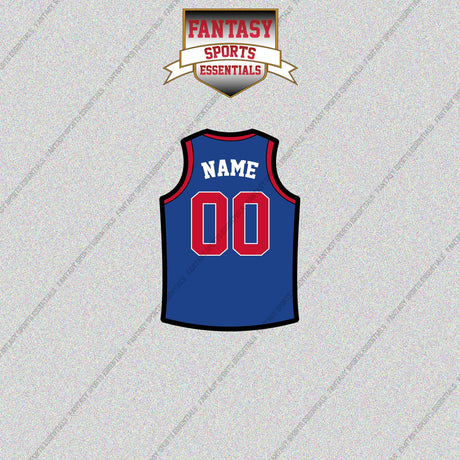 Detroit Pistons Personalized Current Home Jersey Glossy Stickers