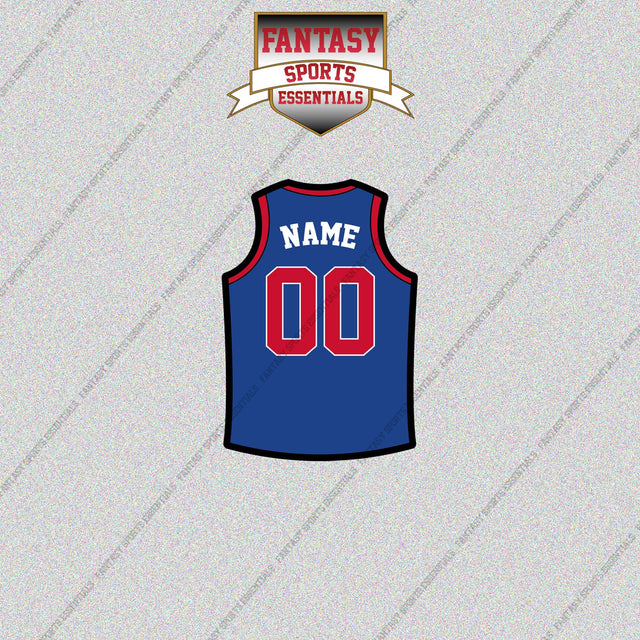 Detroit Pistons Personalized Current Home Jersey Glossy Stickers