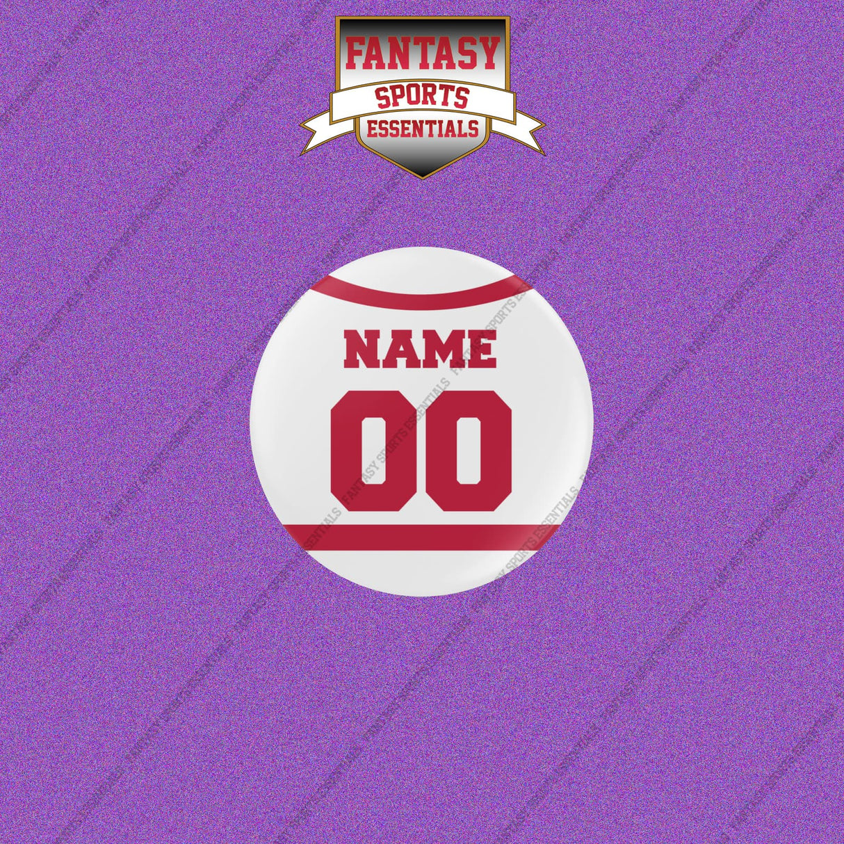 Detroit Red Wings Personalized Current Away Jersey Buttons