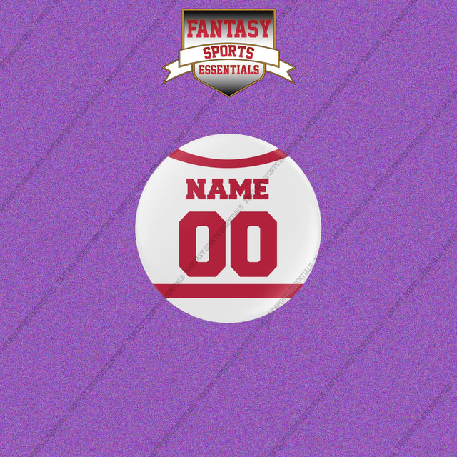 Detroit Red Wings Personalized Current Away Jersey Buttons