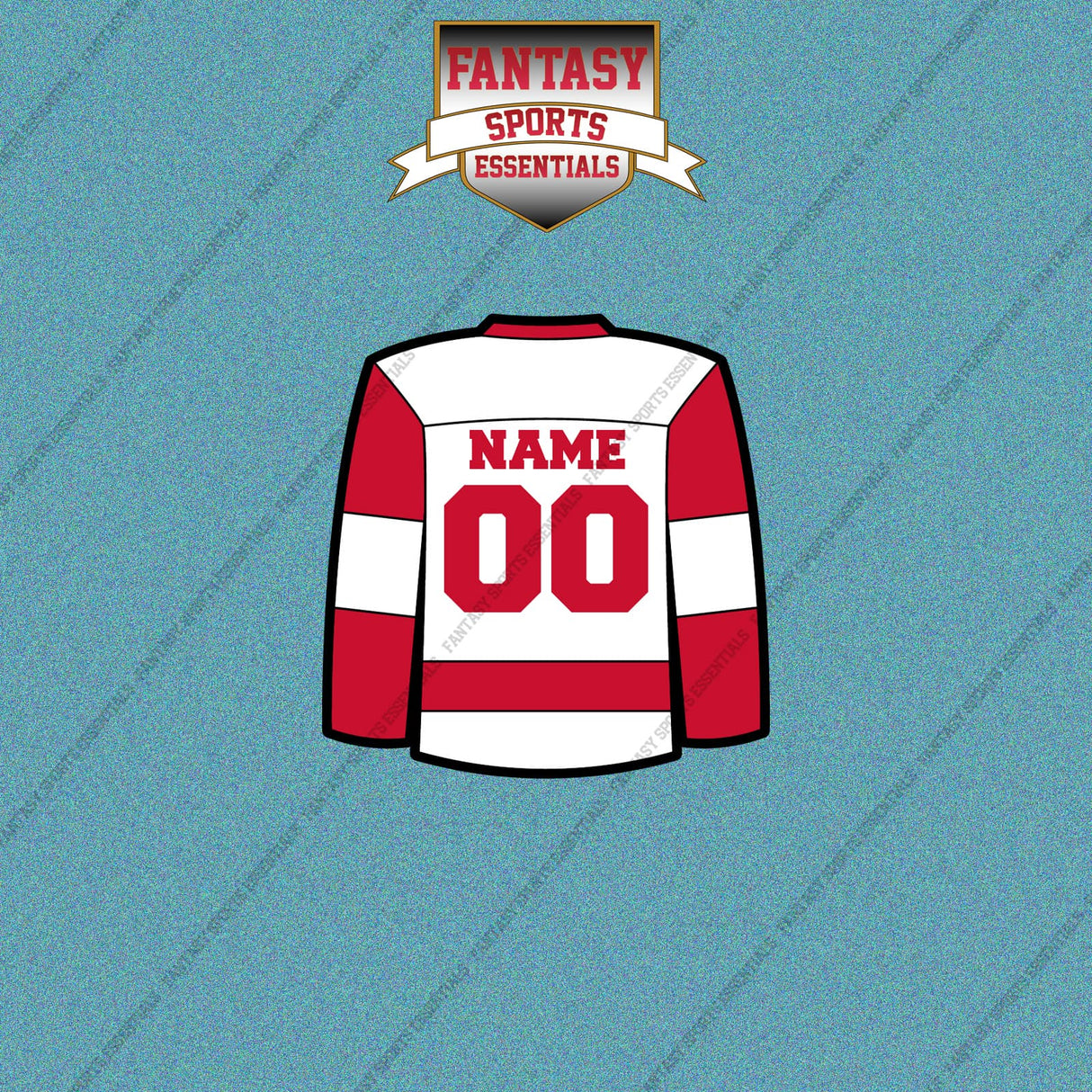 Detroit Red Wings Personalized Current Away Jersey Car Decals