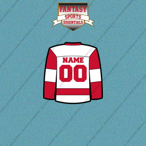 Detroit Red Wings Personalized Current Away Jersey Car Decals