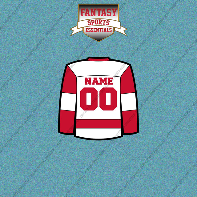 Detroit Red Wings Personalized Current Away Jersey Car Decals