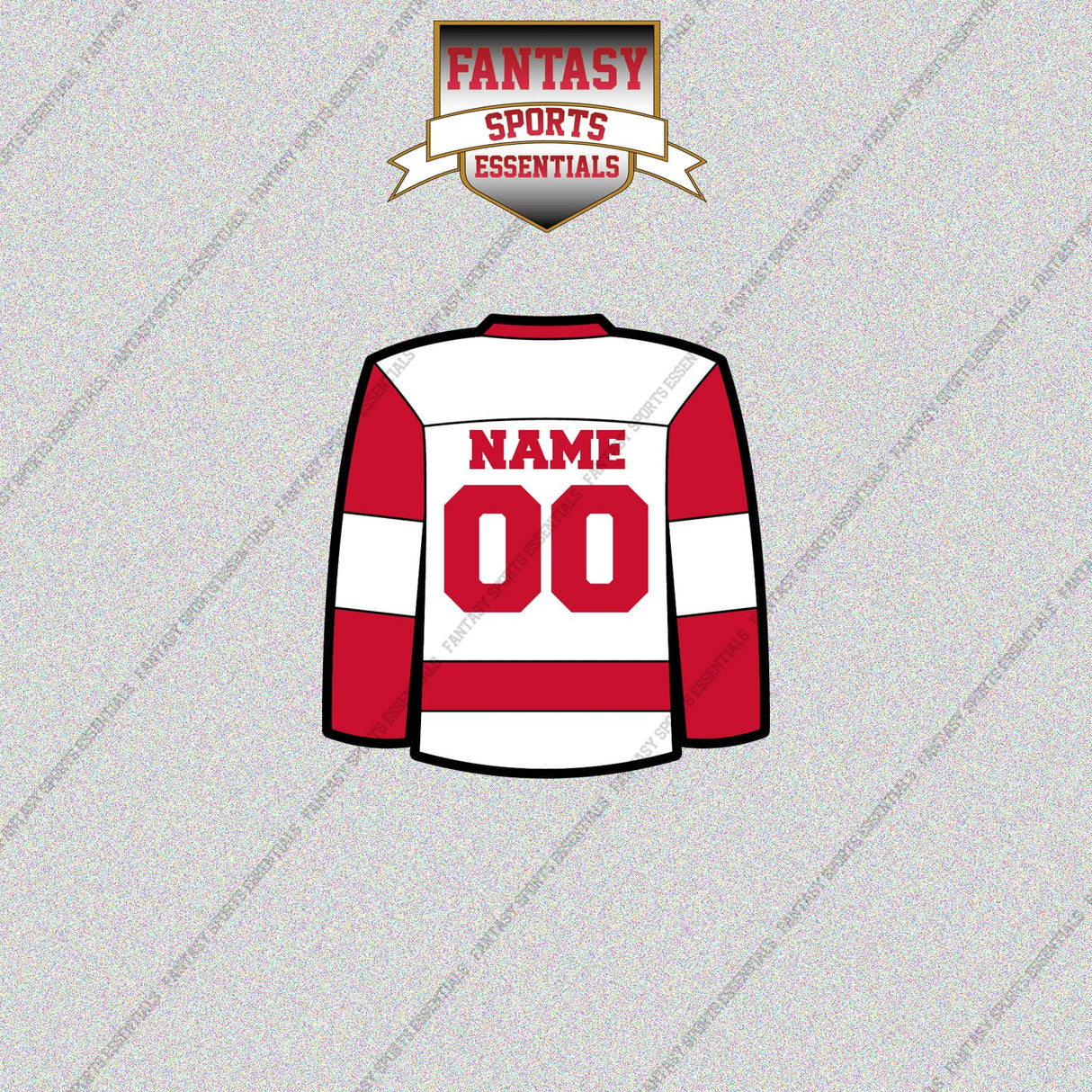 Detroit Red Wings Personalized Current Away Jersey Glossy Stickers