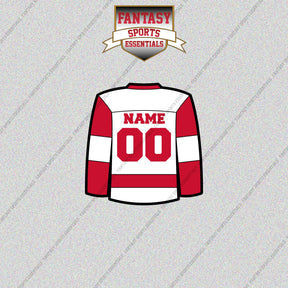 Detroit Red Wings Personalized Current Away Jersey Glossy Stickers