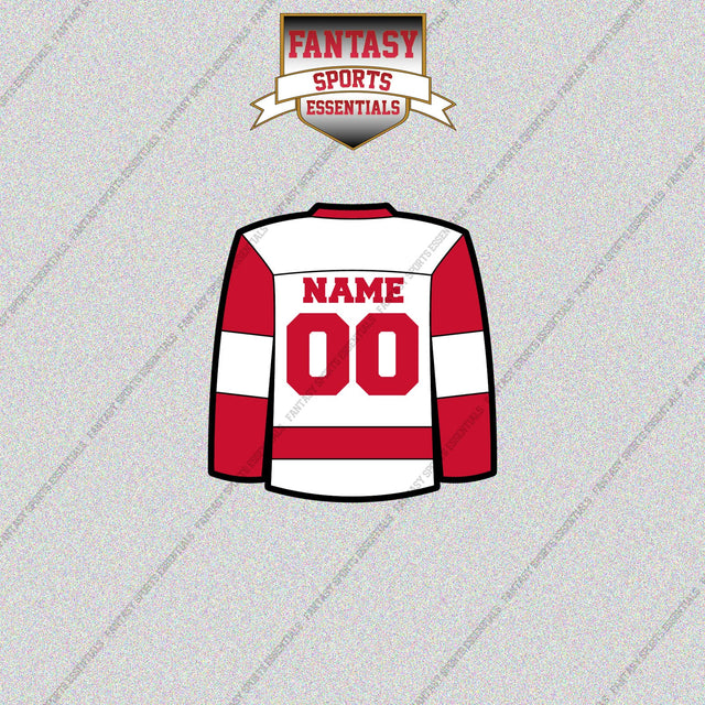 Detroit Red Wings Personalized Current Away Jersey Glossy Stickers
