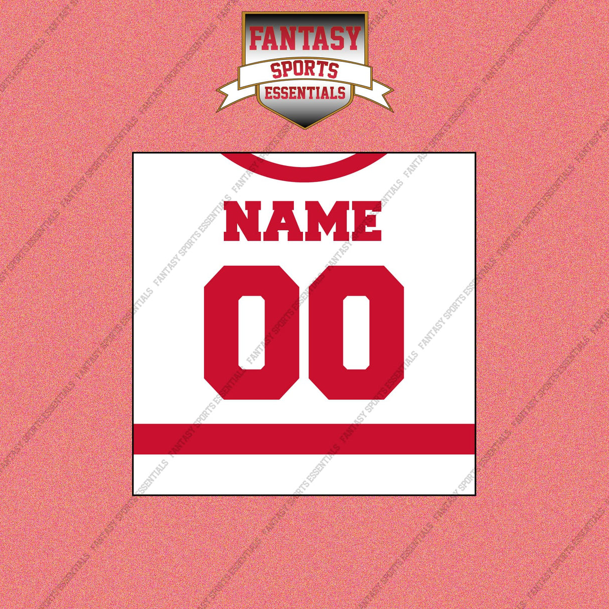 Detroit Red Wings Personalized Current Away Jersey Wall Art Prints