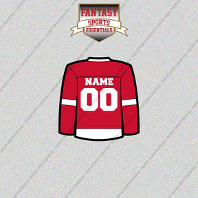 Detroit Red Wings Personalized Current Home Jersey Glossy Stickers
