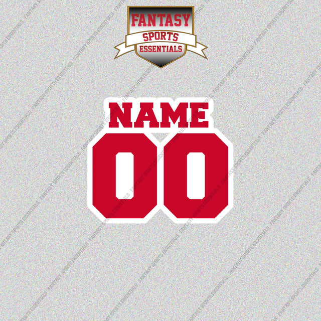 Detroit Red Wings Personalized Current Name and Number Glossy Stickers