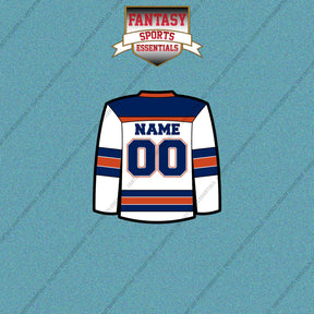 Edmonton Oilers Personalized Current Away Jersey Car Decals