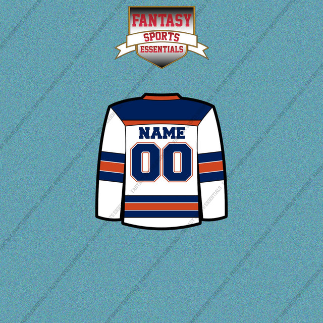 Edmonton Oilers Personalized Current Away Jersey Car Decals