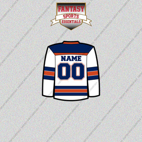 Edmonton Oilers Personalized Current Away Jersey Glossy Stickers