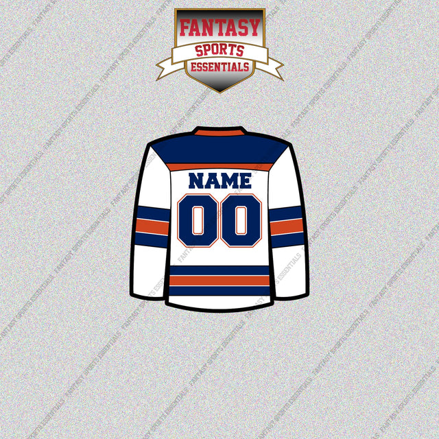 Edmonton Oilers Personalized Current Away Jersey Glossy Stickers