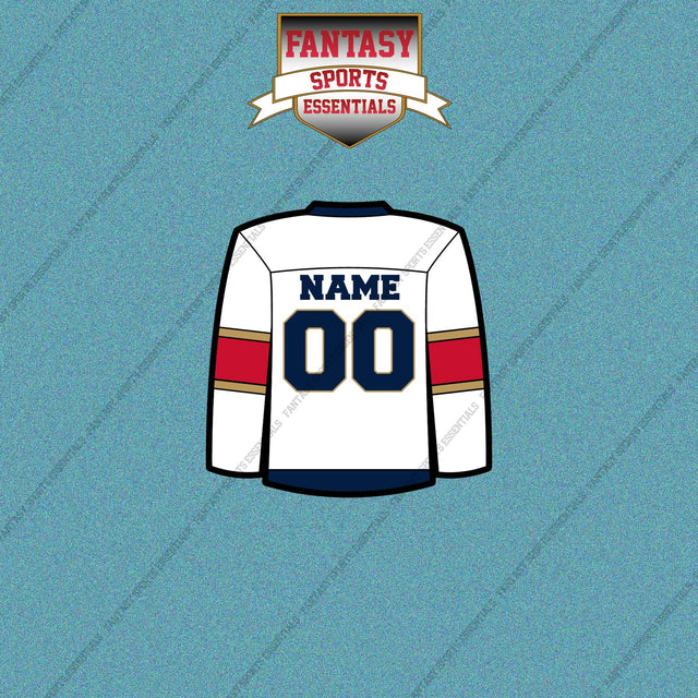 Florida Panthers Personalized Current Away Jersey Car Decals