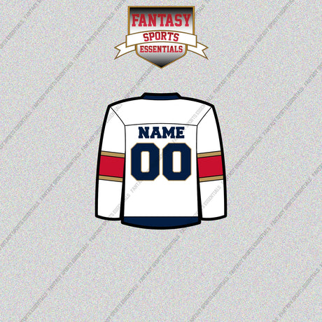Florida Panthers Personalized Current Away Jersey Glossy Stickers