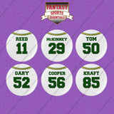 Green Bay Packers 2025 Away Jersey Button Pins (Choose Your Player) Page 2