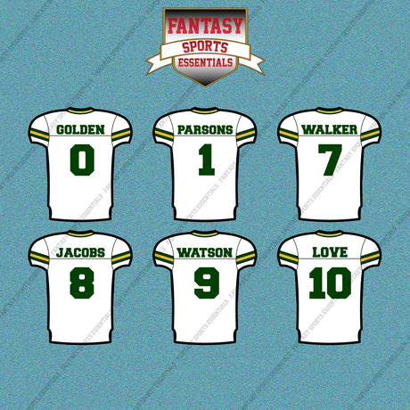 Green Bay Packers 2025 Away Jersey Car Decals (Choose Your Player) Page 1