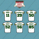 Green Bay Packers 2025 Away Jersey Car Decals (Choose Your Player) Page 2