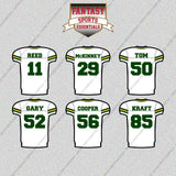 Green Bay Packers 2025 Away Jersey Glossy Stickers (Choose Your Player) Page 2