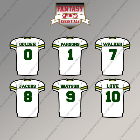 Green Bay Packers 2025 Away Jersey Magnets (Choose Your Player) Page 1