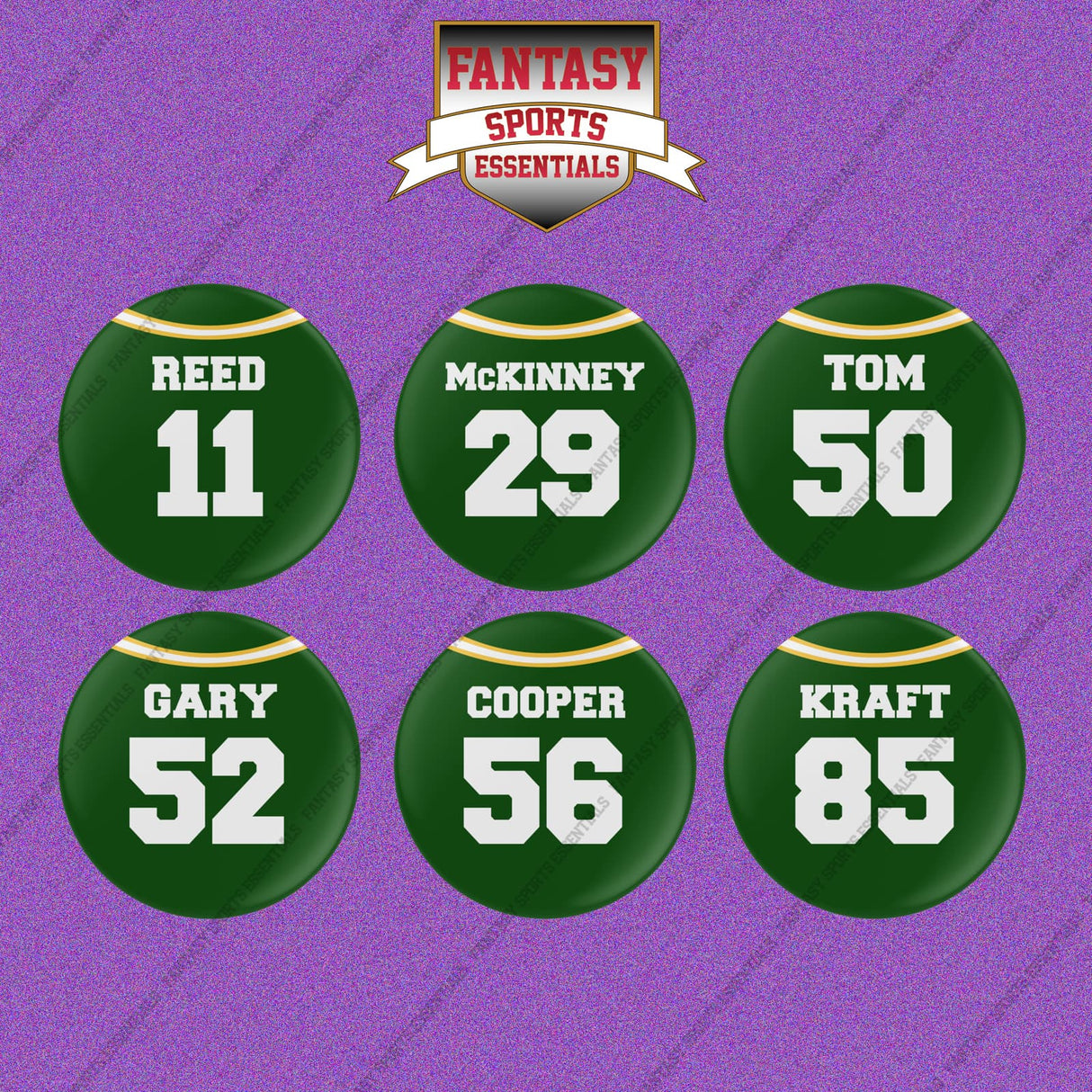Green Bay Packers 2025 Home Jersey Button Pins (Choose Your Player) Page 2