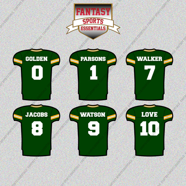 Green Bay Packers 2025 Home Jersey Glossy Stickers (Choose Your Player) Page 1
