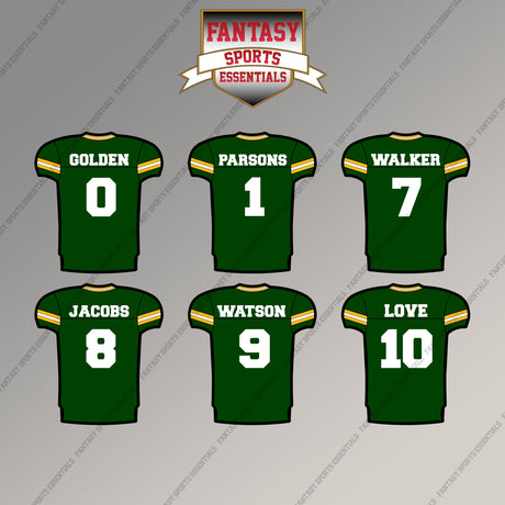 Green Bay Packers 2025 Home Jersey Magnets (Choose Your Player) Page 1