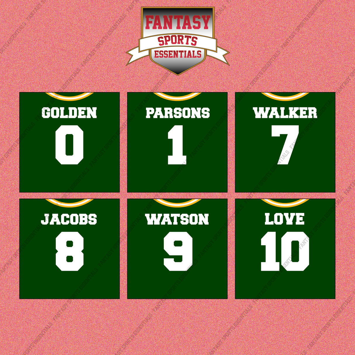 Green Bay Packers 2025 Home Jersey Wall Art Prints (Choose Your Player) Page 1