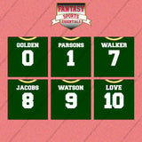 Green Bay Packers 2025 Home Jersey Wall Art Prints (Choose Your Player) Page 1