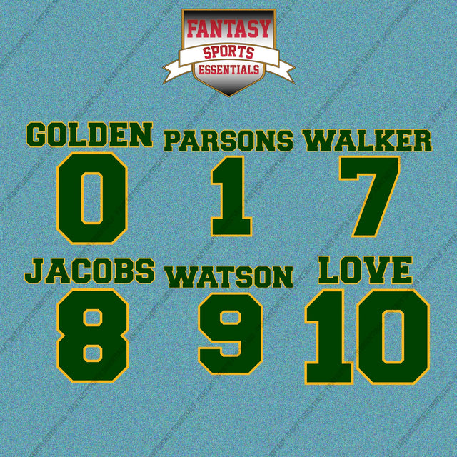 Green Bay Packers 2025 Name and Number Car Decals (Choose Your Player) Page 1