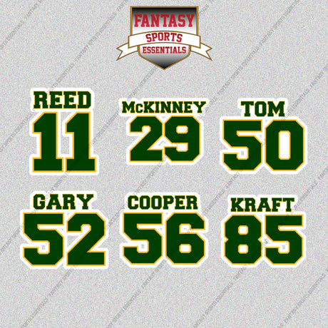 Green Bay Packers 2025 Name and Number Glossy Stickers (Choose Your Player) Page 2