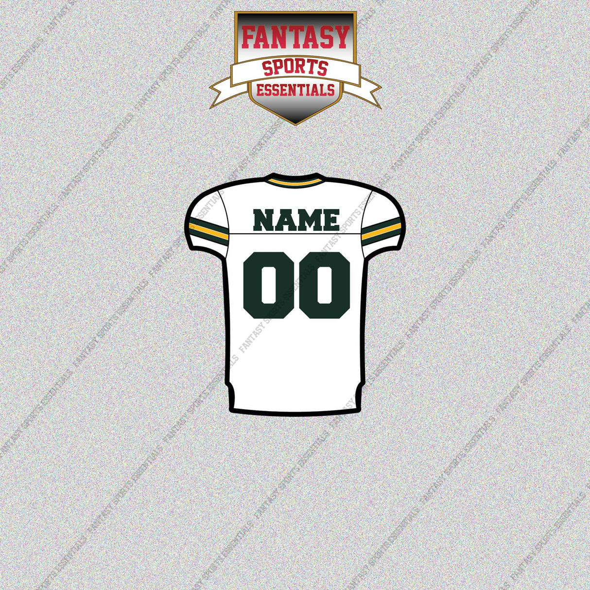 Green Bay Packers Personalized Current Away Jersey Glossy Stickers