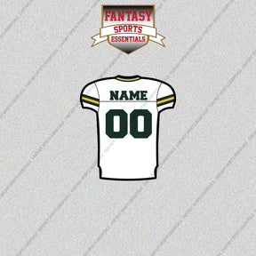 Green Bay Packers Personalized Current Away Jersey Glossy Stickers