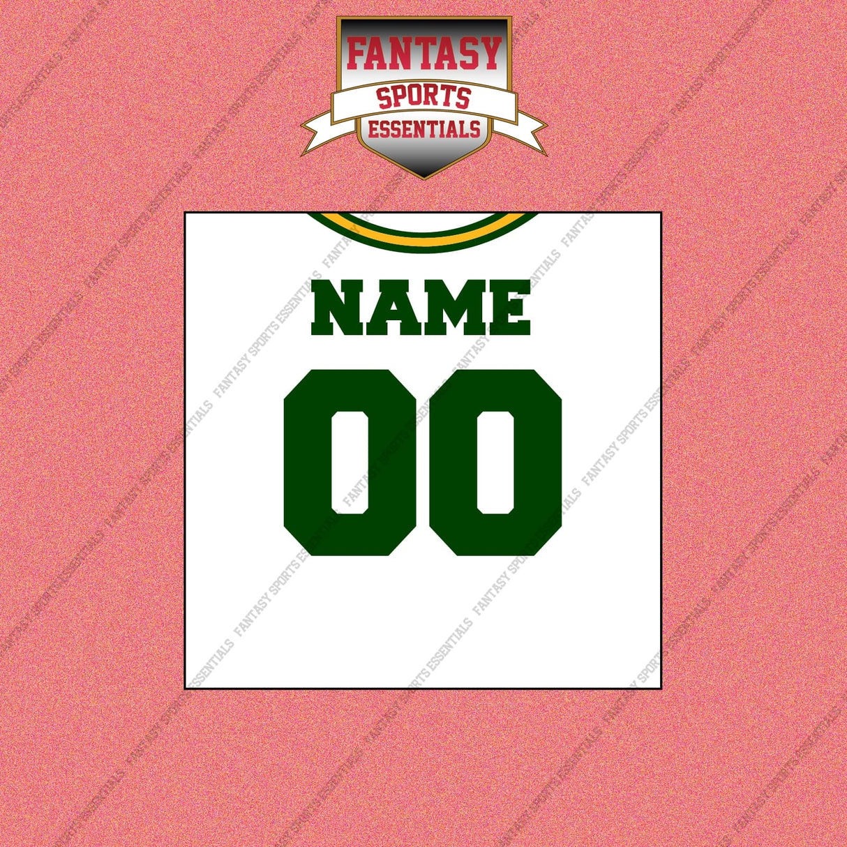 Green Bay Packers Personalized Current Away Jersey Wall Art Prints