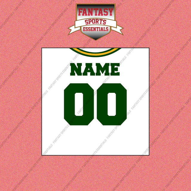 Green Bay Packers Personalized Current Away Jersey Wall Art Prints